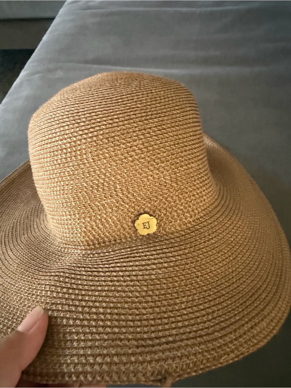 Eric Javits Hampton Straw Sun Hat in Tan - Picture 2 of 3